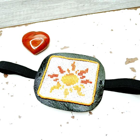 OOAK Sun Eye Patch, Adjustable Costume Accessory, Statement Vision Ocular Aid - Picture 5 of 5